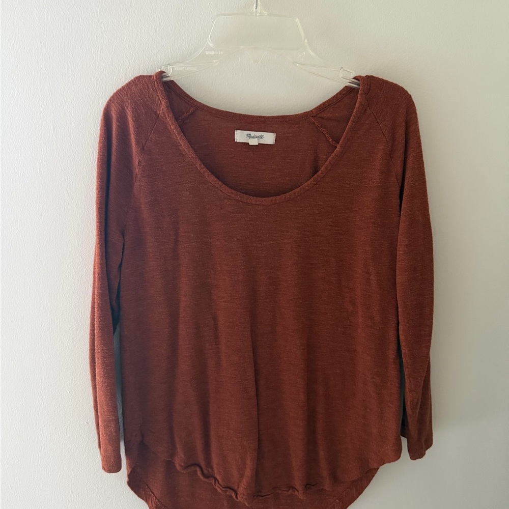 Madewell Rust Long Sleeve Top